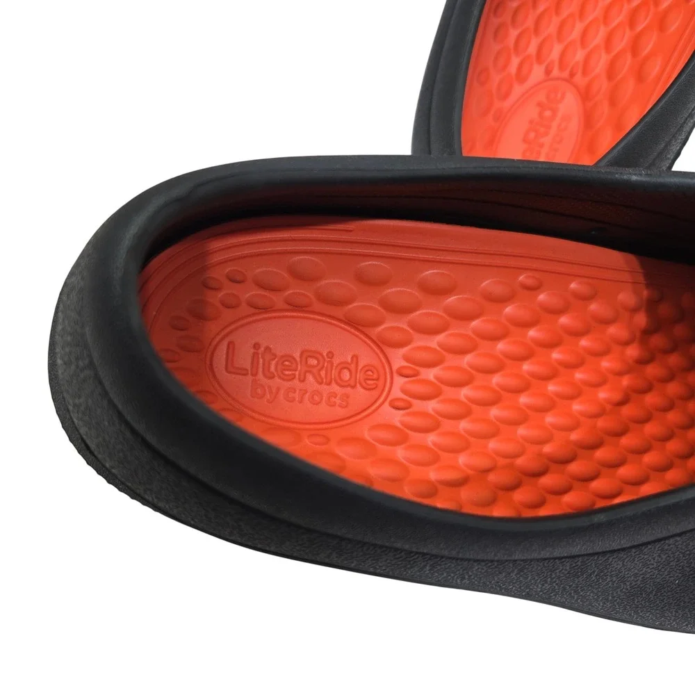 Crocs Clogs Size 11 On-The-Clock Work Slip-On Black LiteRide Slip Resistant 1509
